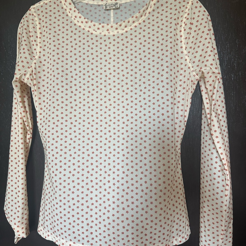Free People Cream and Red Star Blouse